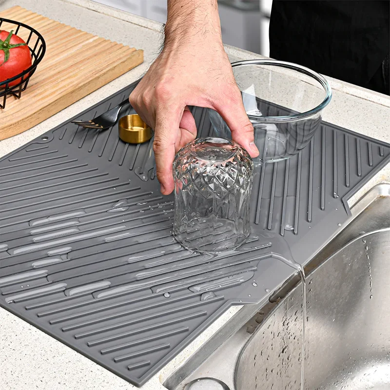 Silicone Tap Washer - Silicone Dish Draining Mat, Pots Dish