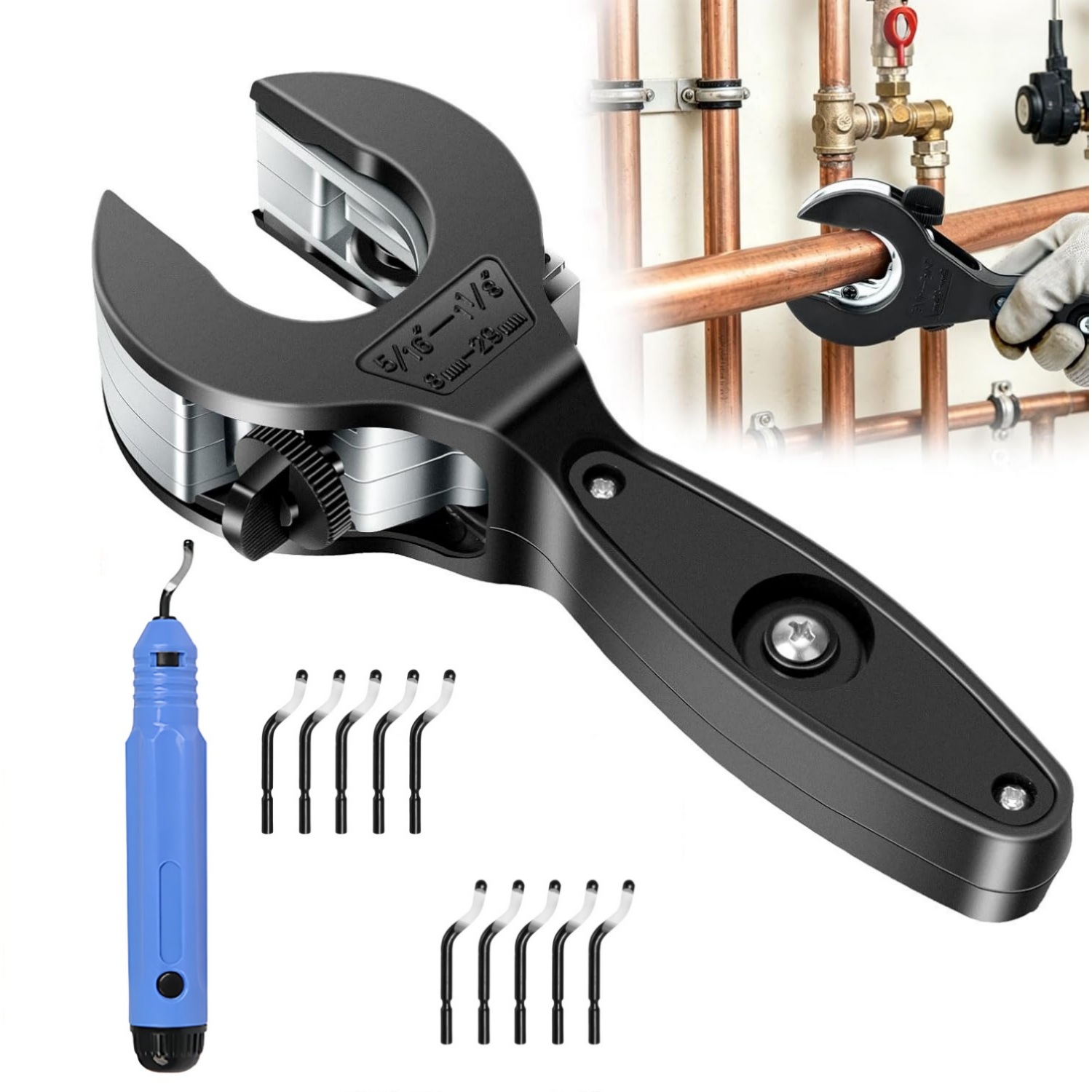 Pipe Cutter Ratchet - Ratcheting Pipe Cutter Tool for Tight