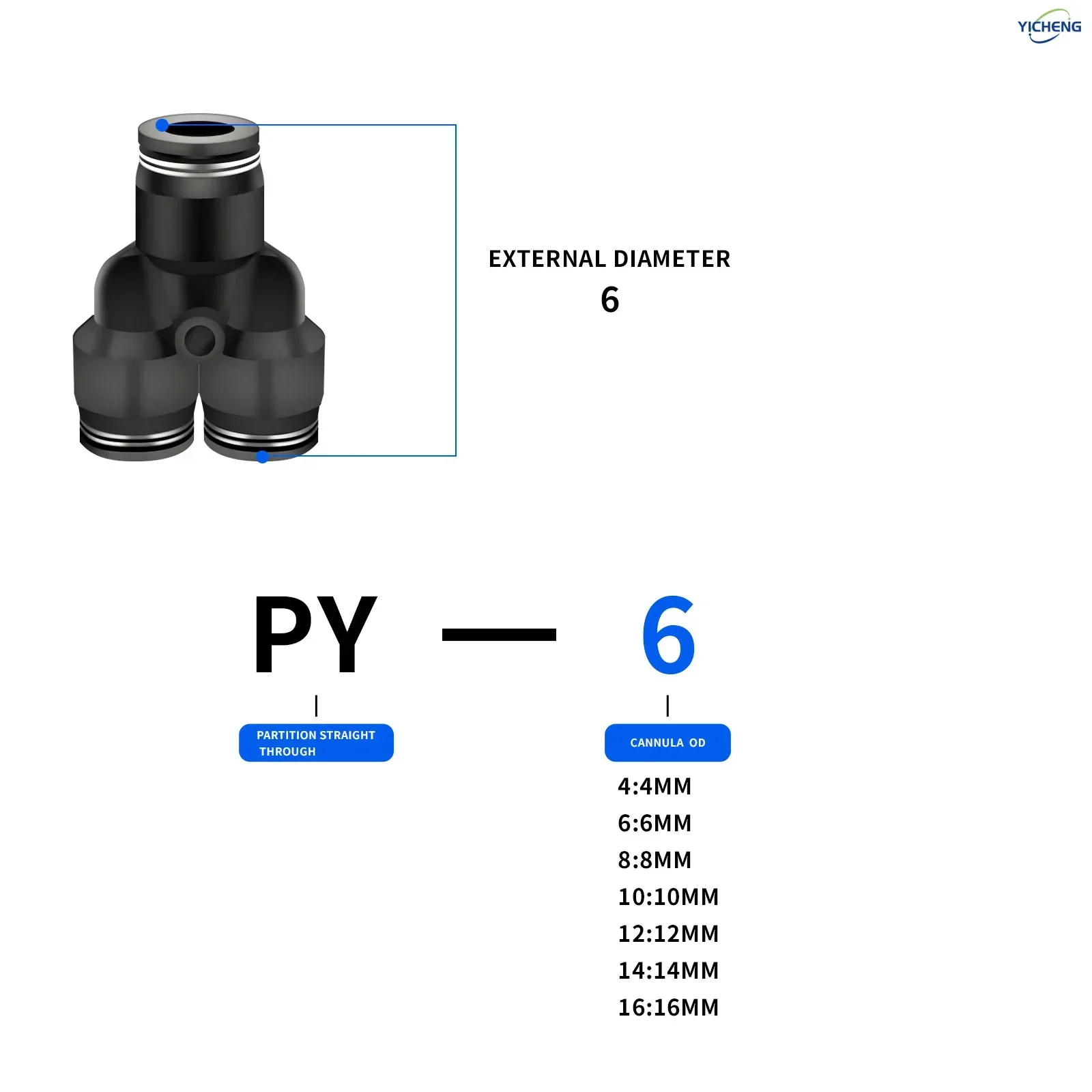 PNEUMATIC Hose Connector 6MM O - огляд і ціна Push Fit Connector