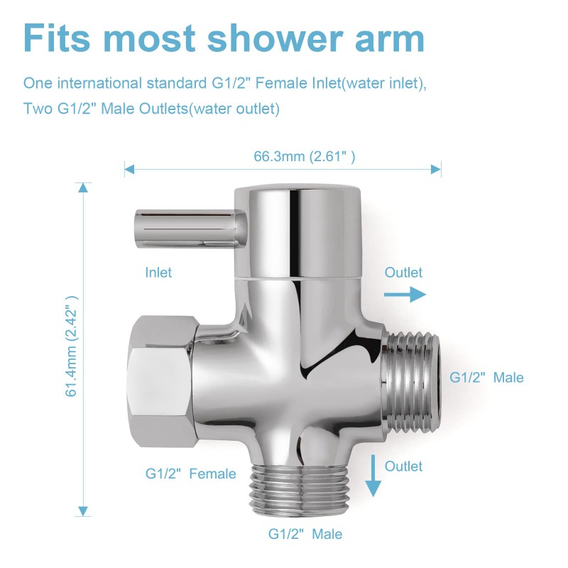 Brass Metal 3 Way Shower Head  - огляд і ціна Shower Valve Cartridge