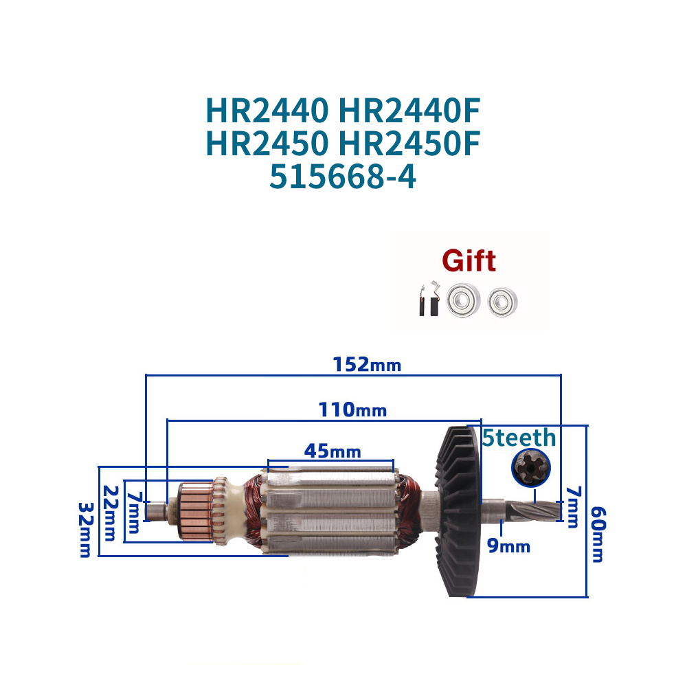 220-240V Armature for Makita H - огляд і ціна Makita Drill Hp1640